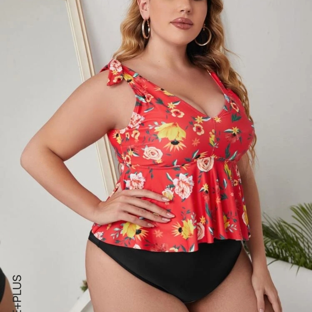 Plus tankini swimsuit.